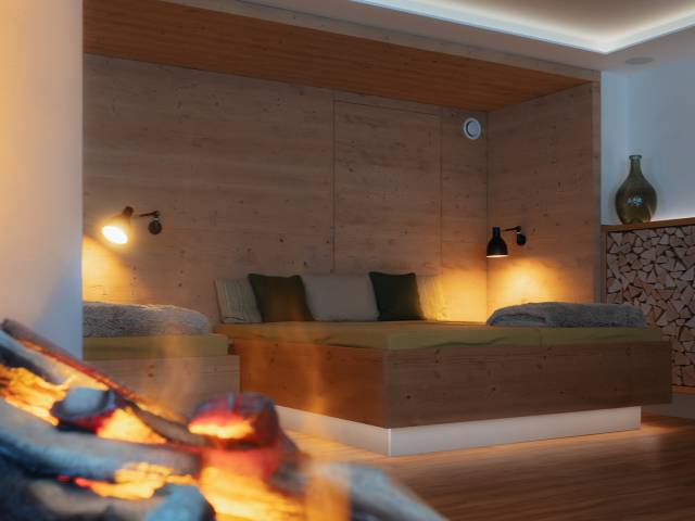 Gemütliches Ambiente im Wellness-Ruheraum